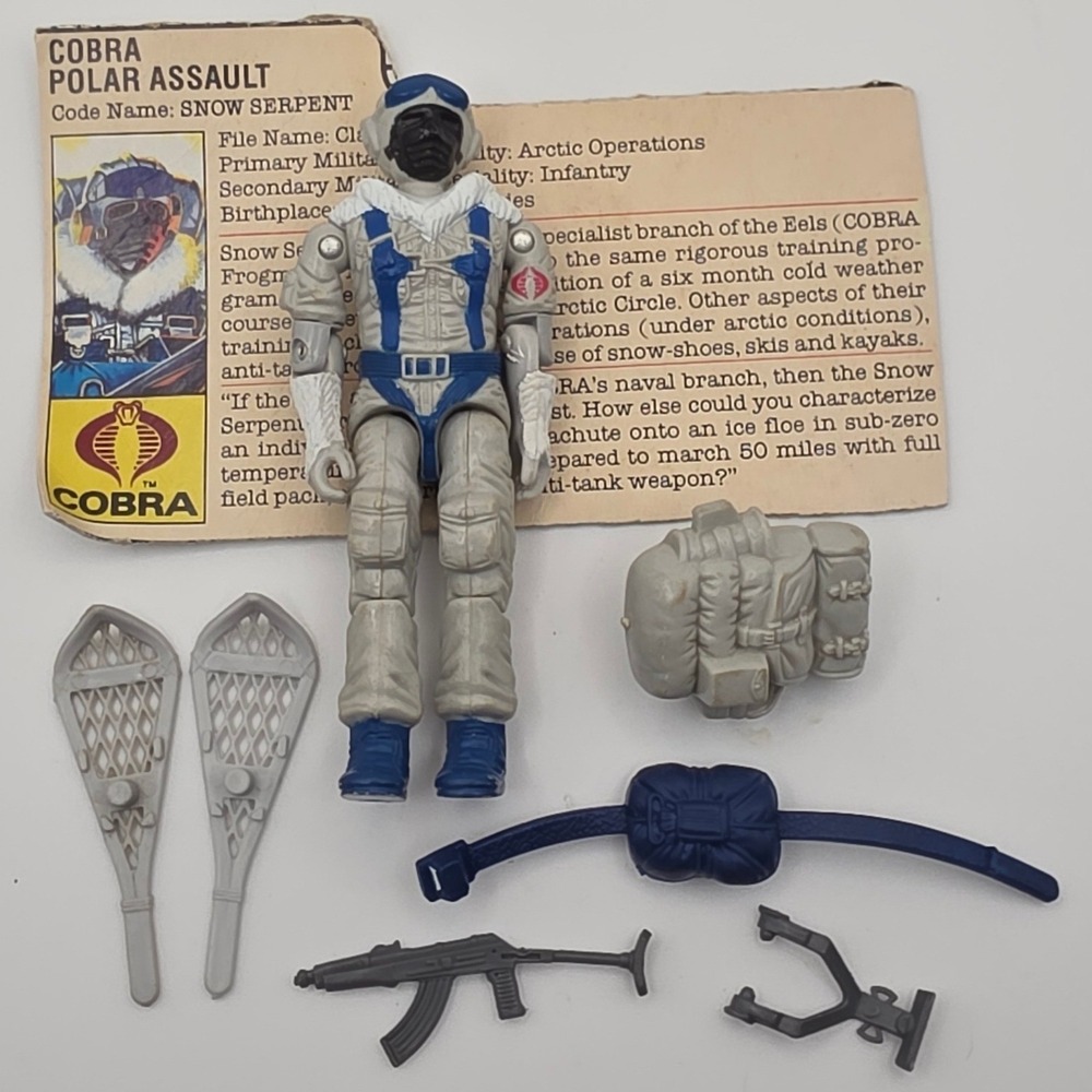 Hasbro G.I. Joe Action Figure 3.75in Grey Fair 1985 Snow Serpent V1 Vintage Toy